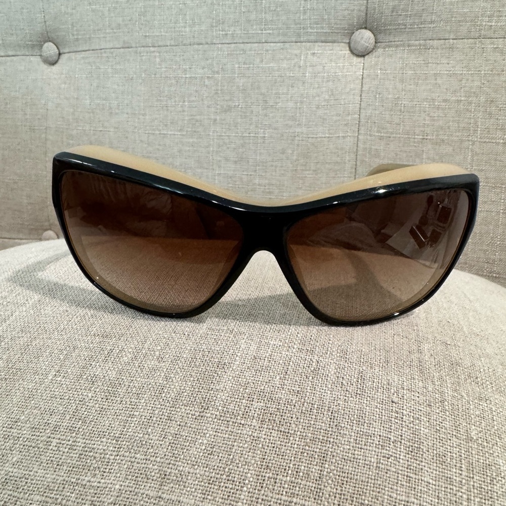 CHANEL Black and Brown Sporty Wrap-Around Sunglasses